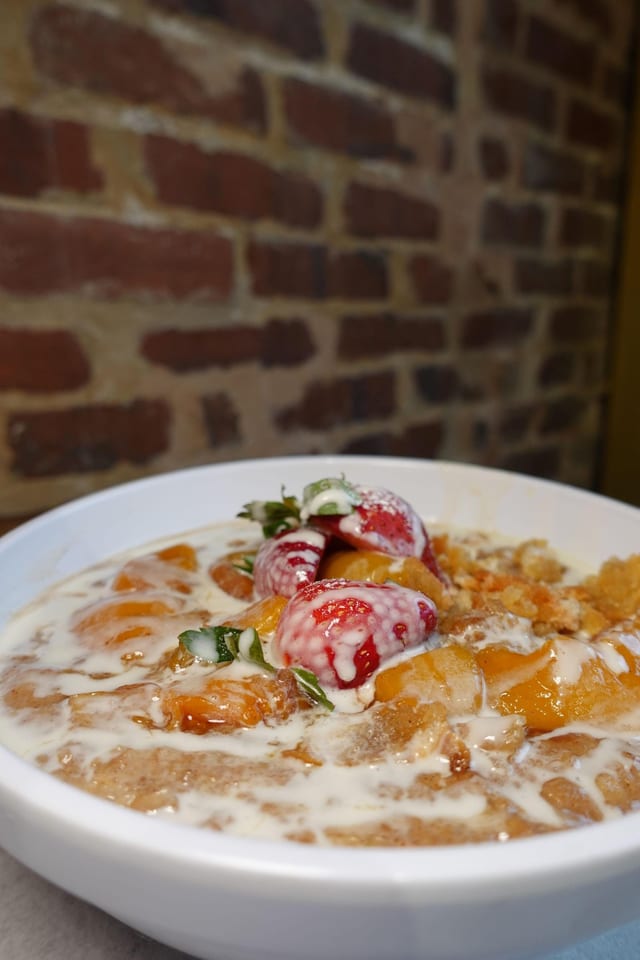 Peach Cobbler Oatmeal.
