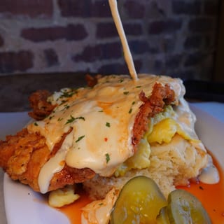 Hotlanta Chicken Cheese & Egg Biscuit